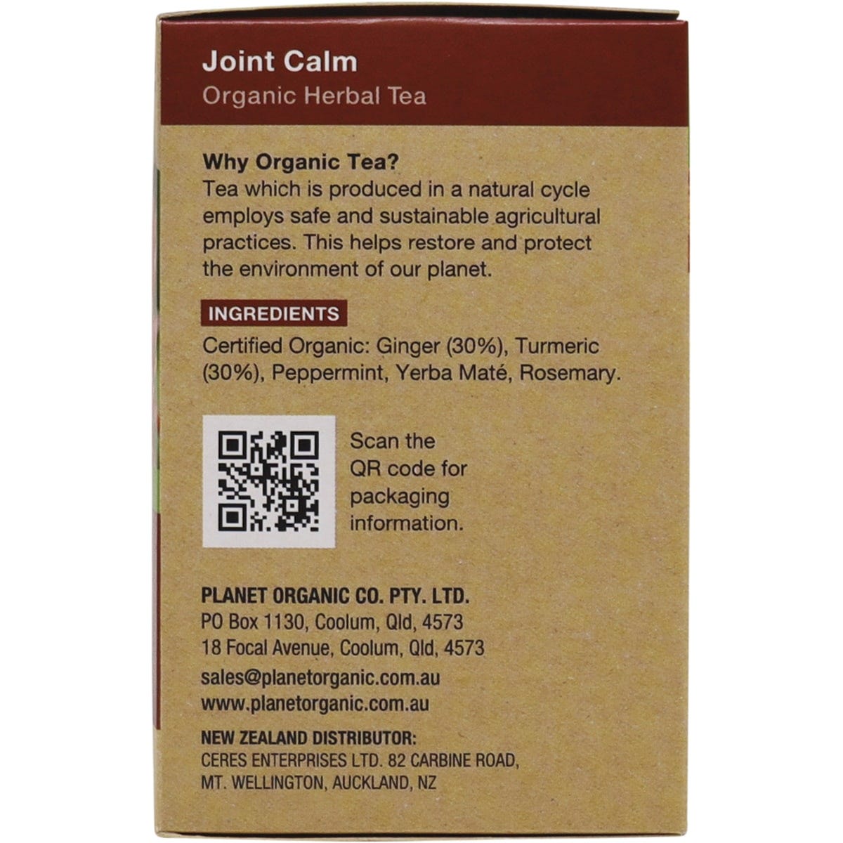 Planet Organic Herbal Tea Bags Joint Calm
