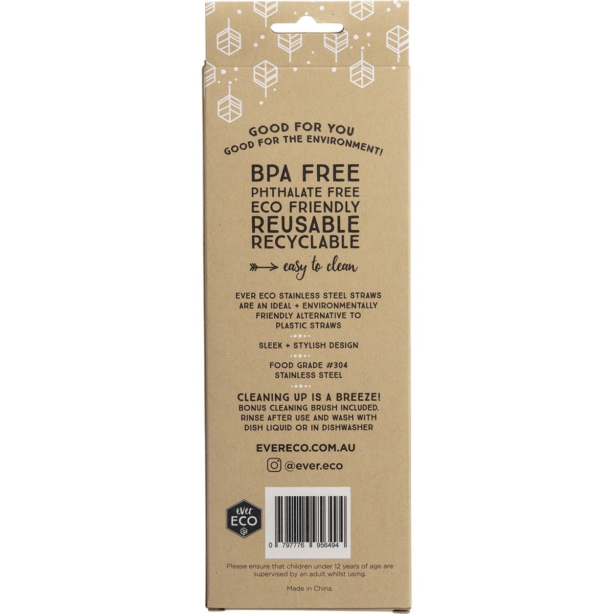 Ever Eco Stainless Steel Straws Bent Smoothie