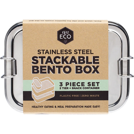 Stainless Steel Stackable 2 Tier Bento + Mini Snack