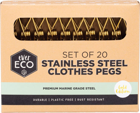 Stainless Steel Clothes Pegs Premium Marine Grade Gold