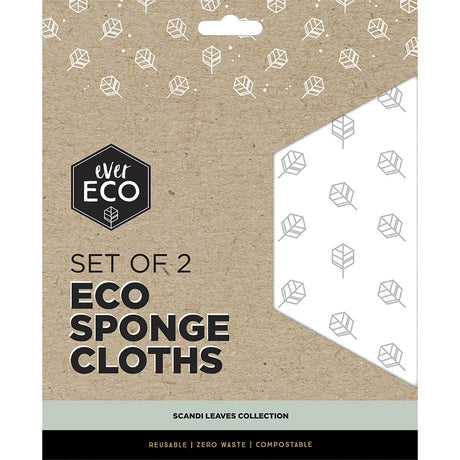 Eco Sponge Cloths Scandi Leaves Collection