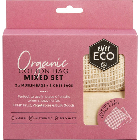 Reusable Produce Bags Organic Cotton Mixed Set