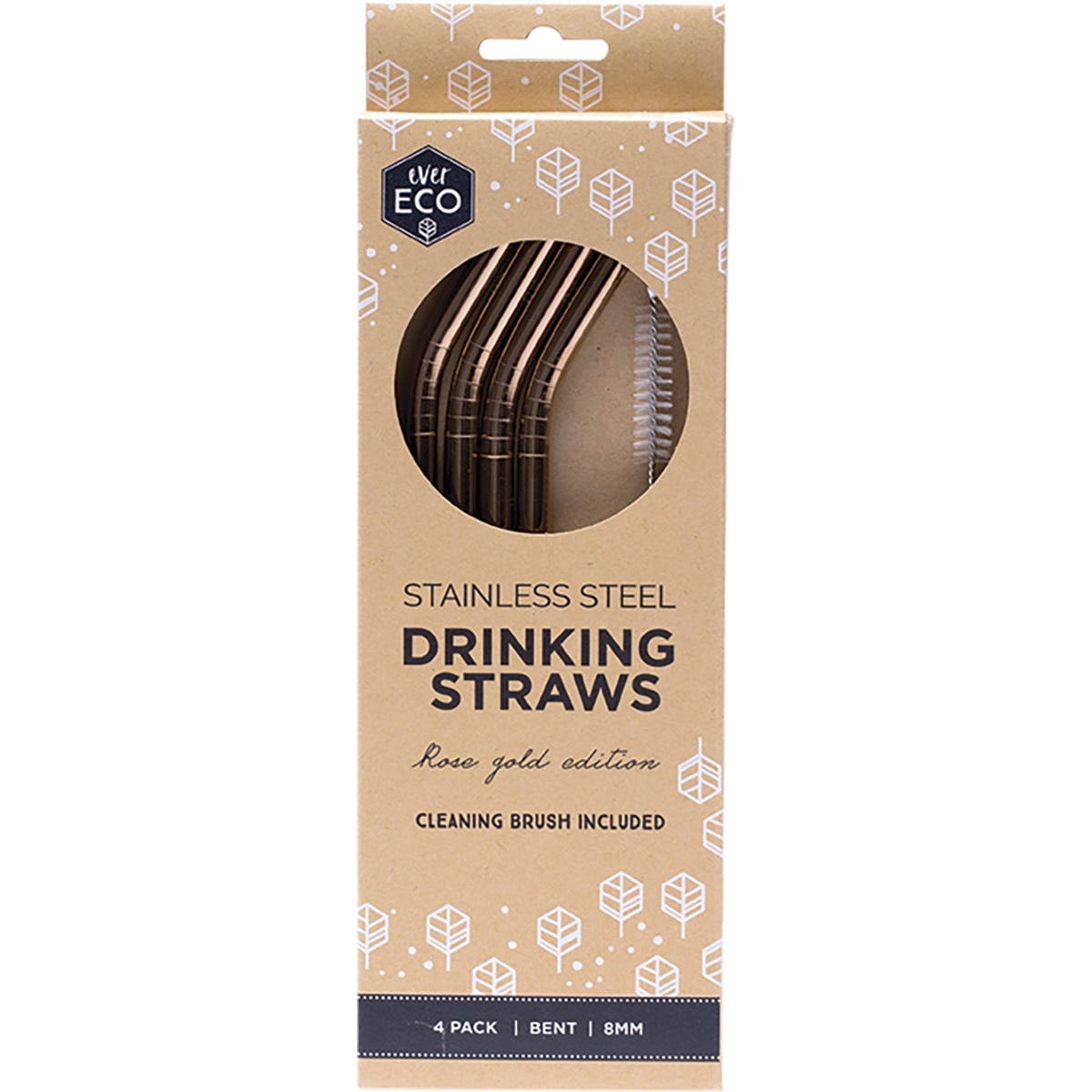 Stainless Steel Straws Bent Rose Gold