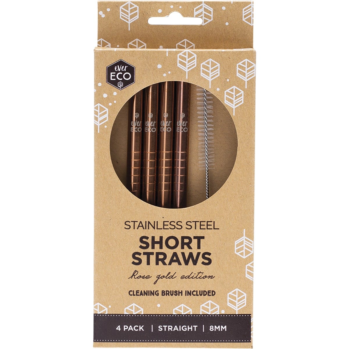 Stainless Steel Short Straws Rose Gold