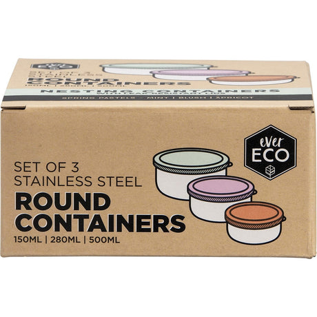 Stainless Steel Round Containers Pastel Leak Resistant