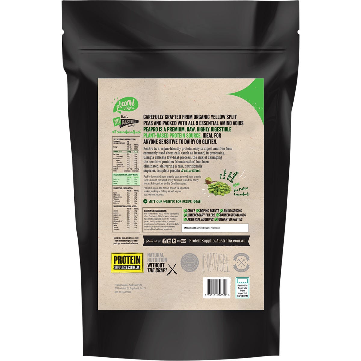 Protein Supplies Australia PeaPro Raw Pea Protein Pure
