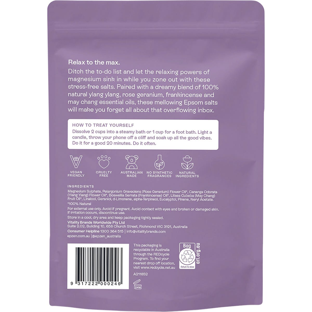 Epzen Magnesium Epsom Salts Relax