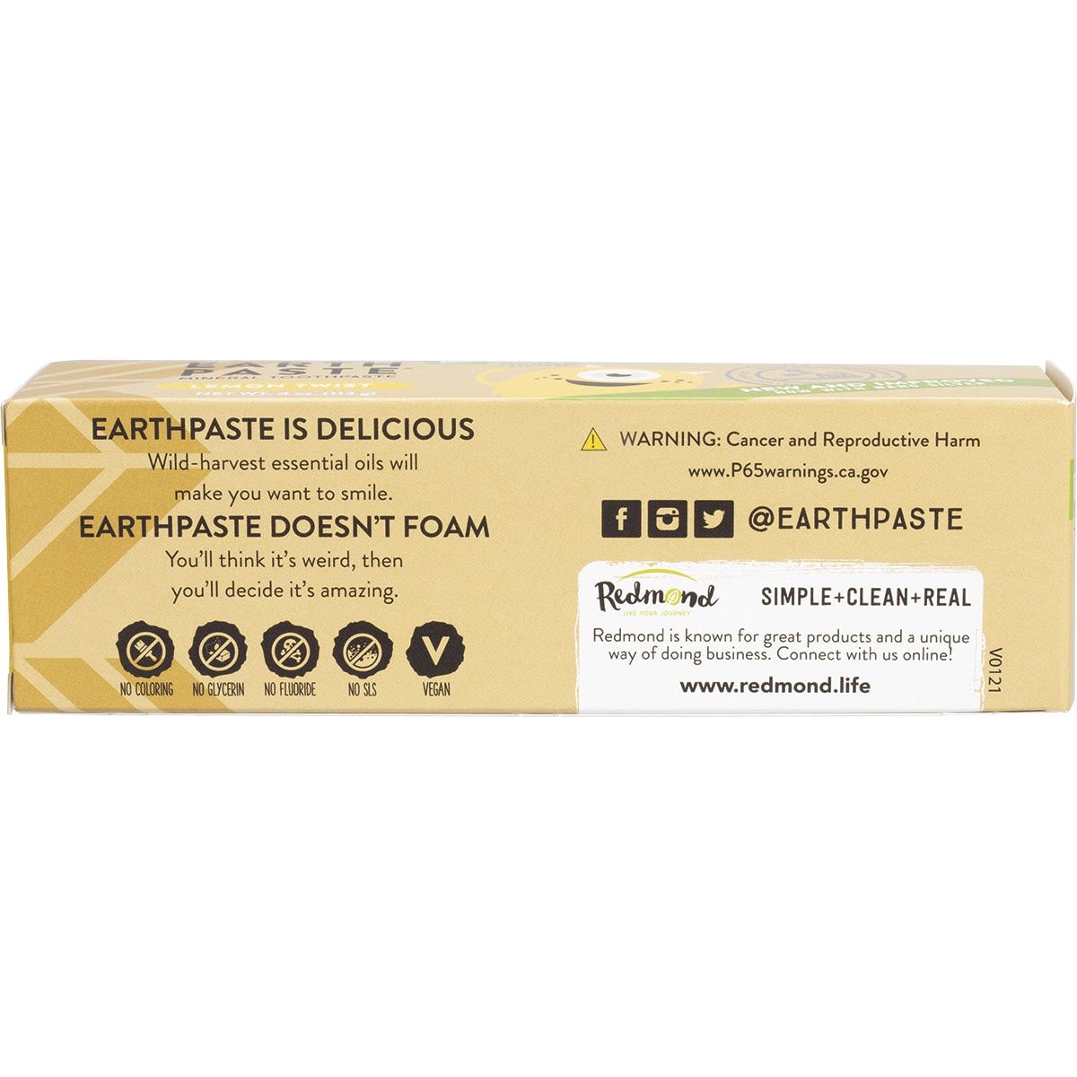Redmond Earthpaste Toothpaste with Silver Lemon Twist