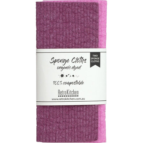 100% Compostable Sponge Cloth Organic Dyed Plum
