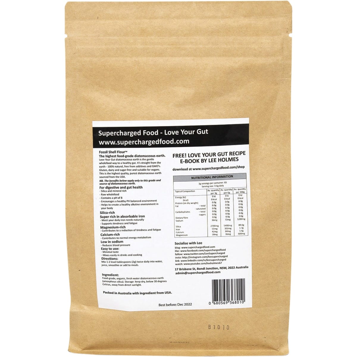 Supercharged Food Love Your Gut Powder Diatomaceous Earth