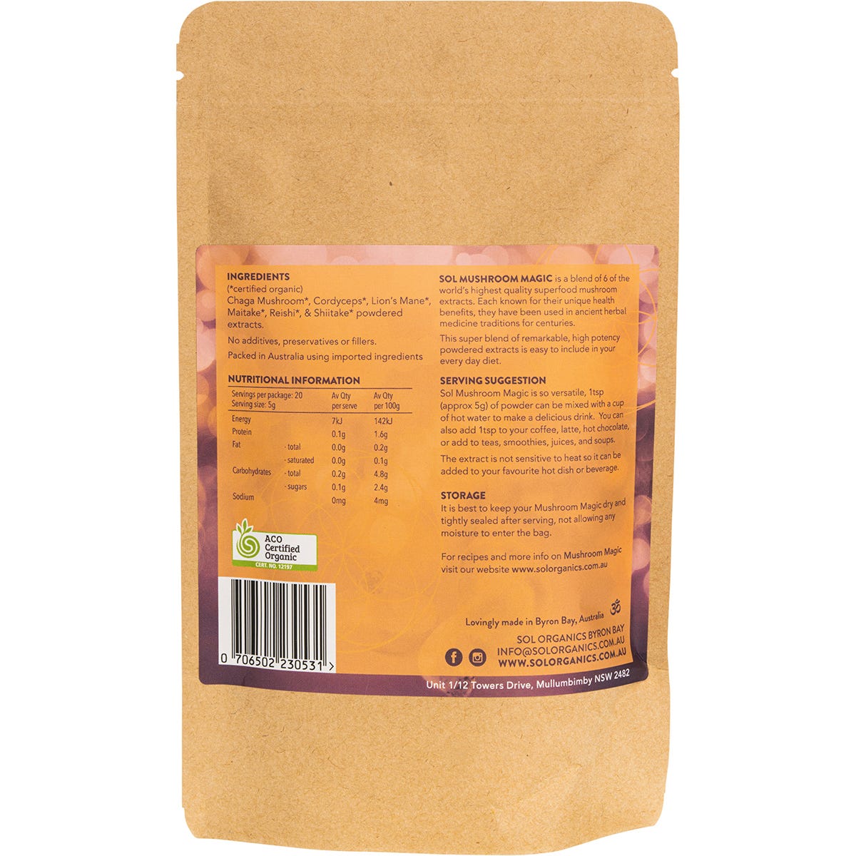 Sol Organics Mushroom Magic Super Mushroom Extract Blend