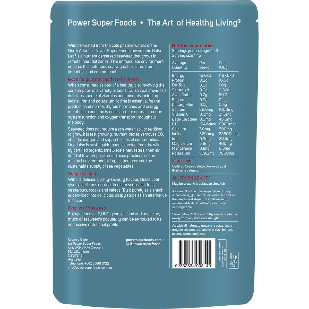 Power Super Foods Dulse Leaf The Origin Series
