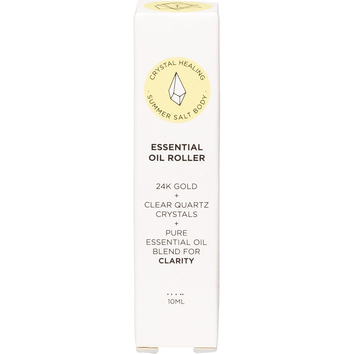 Summer Salt Body Essential Oil Roller 24K Gold Clarity Clear Quartz
