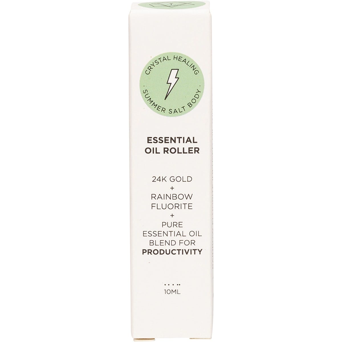 Summer Salt Body Essential Oil Roller 24K Gold Focus Rainbow Fluorite