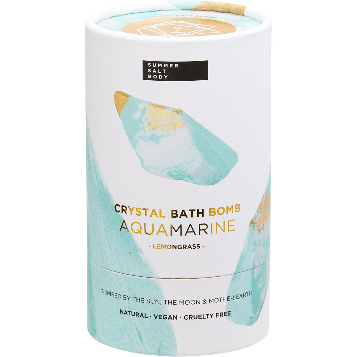 Summer Salt Body Crystal Bath Bomb Aquamarine Lemongrass