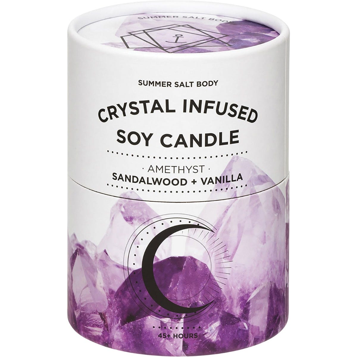 Summer Salt Body Crystal Infused Soy Candle Amethyst Sandalwood Vanilla