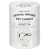 Summer Salt Body Crystal Infused Soy Candle Clear Quartz Coconut Lime