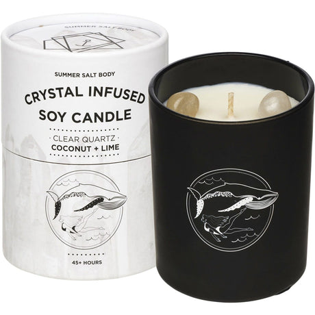 Crystal Infused Soy Candle Clear Quartz Coconut Lime