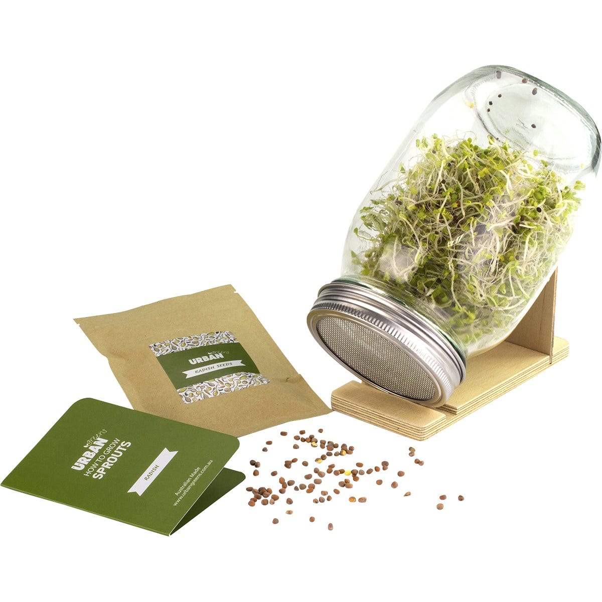 Urban Greens Grow Your Own Sprouts Kit Radish 10x10x17cm