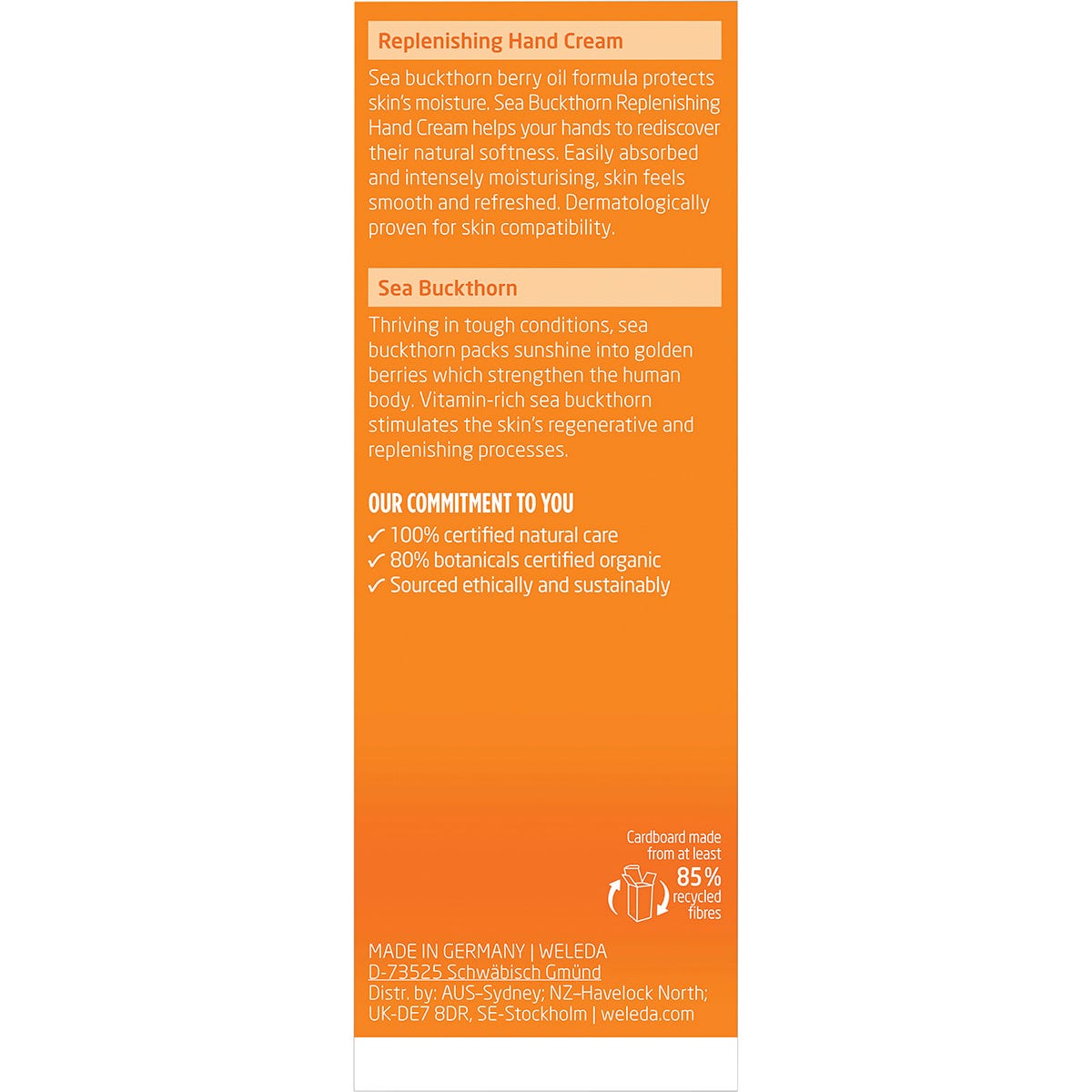 Weleda Replenishing Hand Cream - Sea Buckthorn