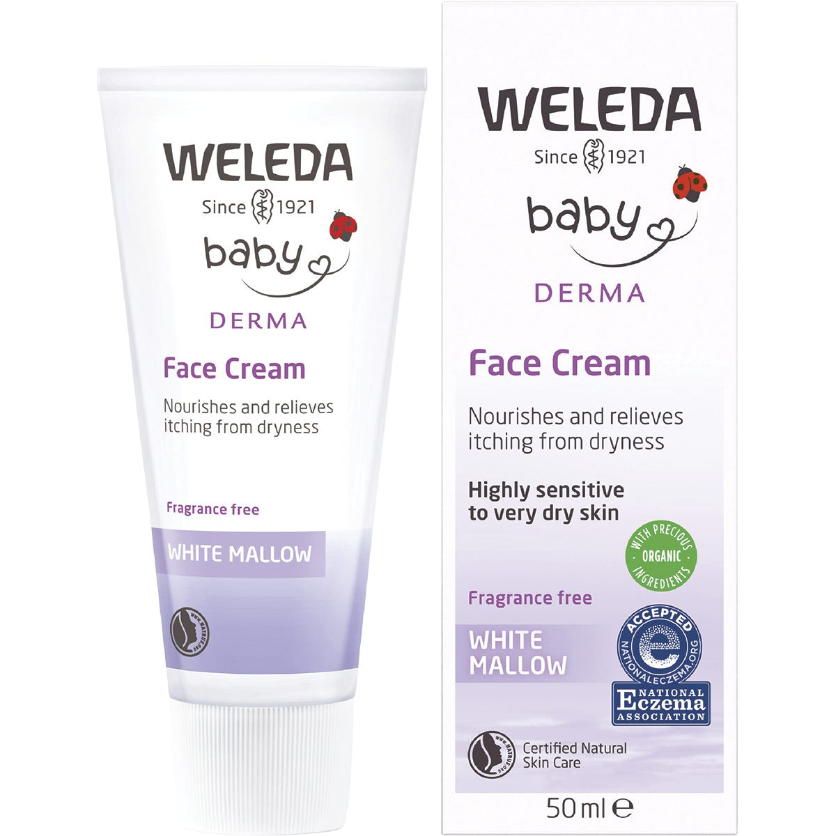 White Mallow Face Cream Baby Derma Fragrance Free