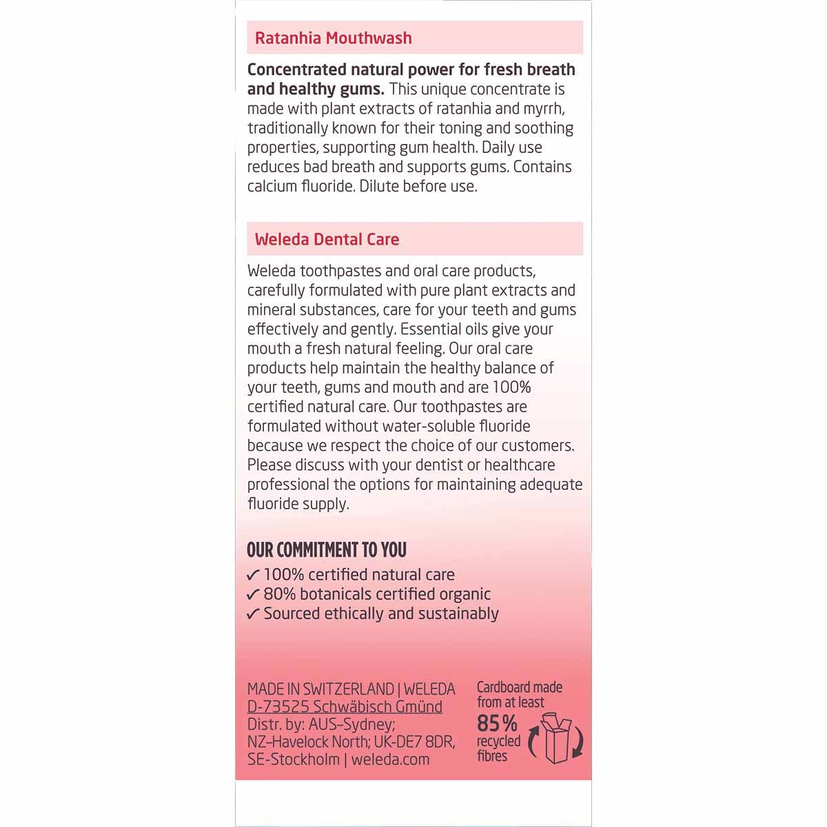 Weleda Mouthwash Ratanhia Herbal Mint Flavour