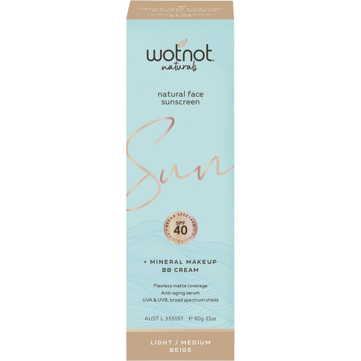 Wotnot Natural Face Sunscreen 40 SPF Beige BB Cream