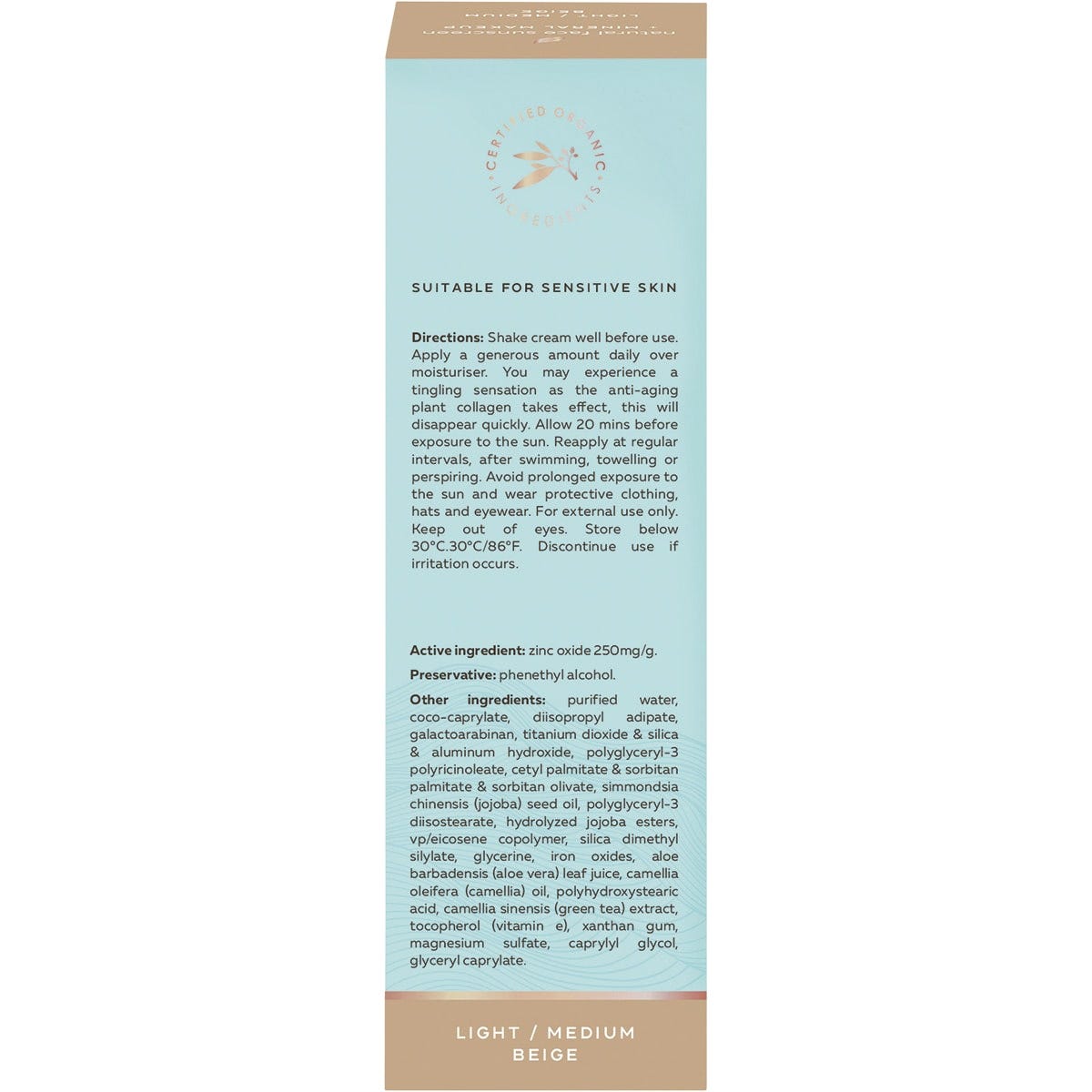 Wotnot Natural Face Sunscreen 40 SPF Beige BB Cream