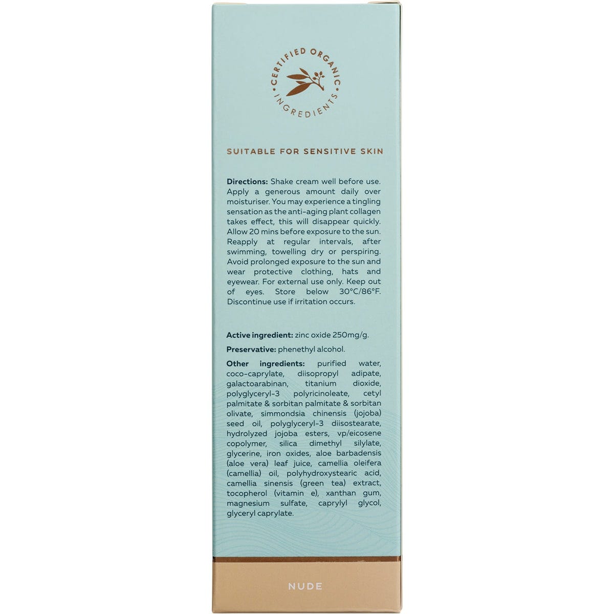 Wotnot Natural Face Sunscreen 40 SPF Nude BB Cream