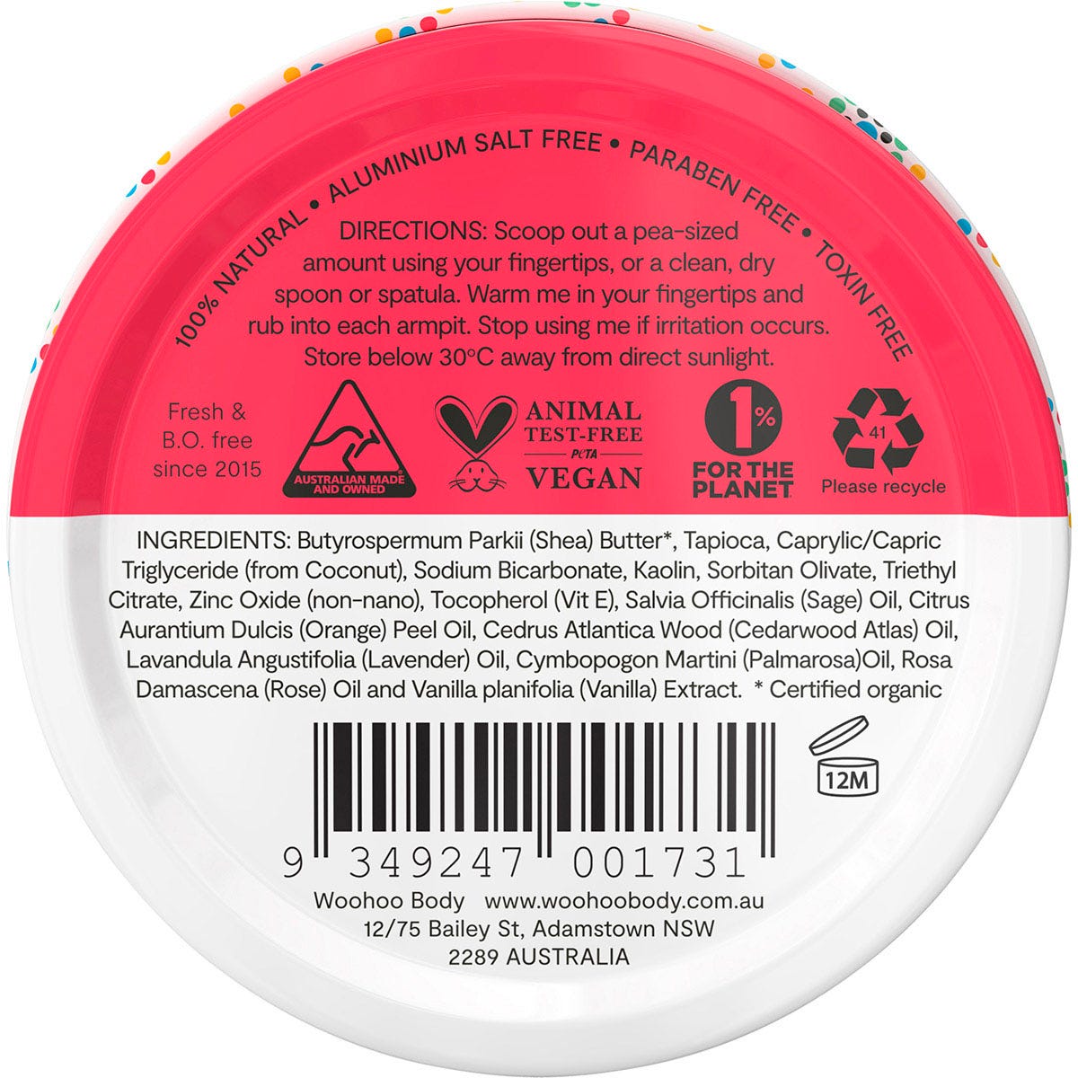 Woohoo Body Deodorant Paste Tin Urban Regular Strength