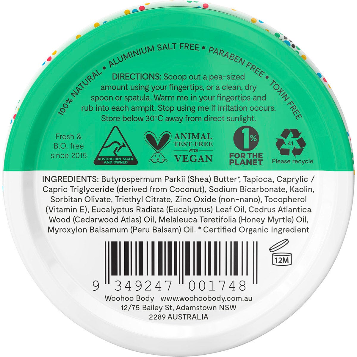 Woohoo Body Deodorant Paste Tin Wild Extra Strength