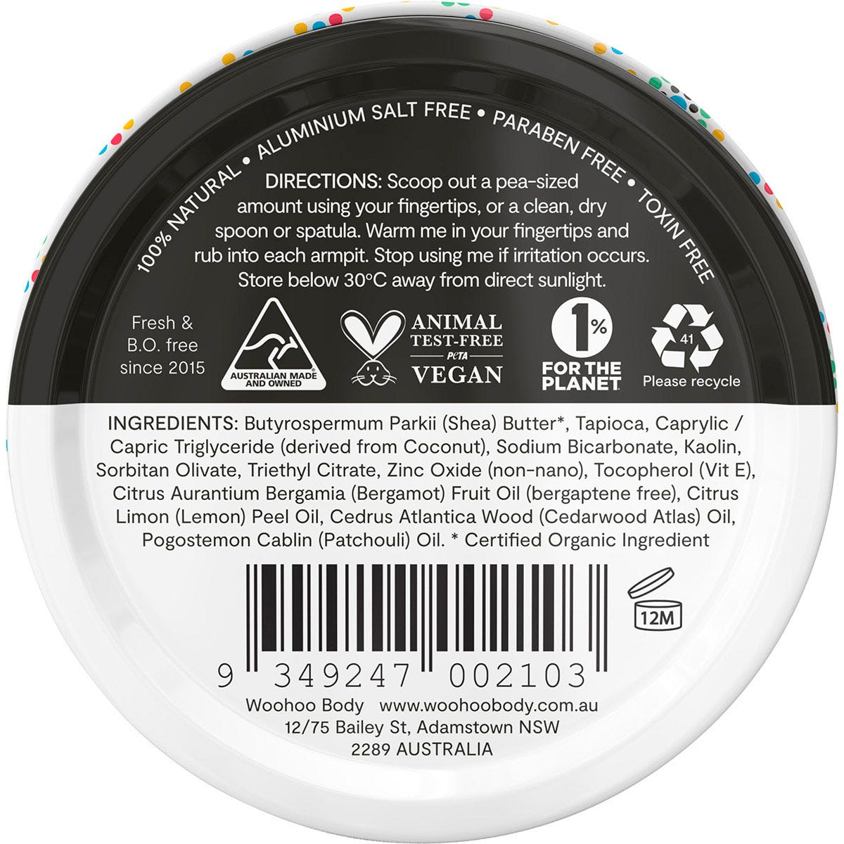 Woohoo Body Deodorant Paste Tin Tux Extra Strength