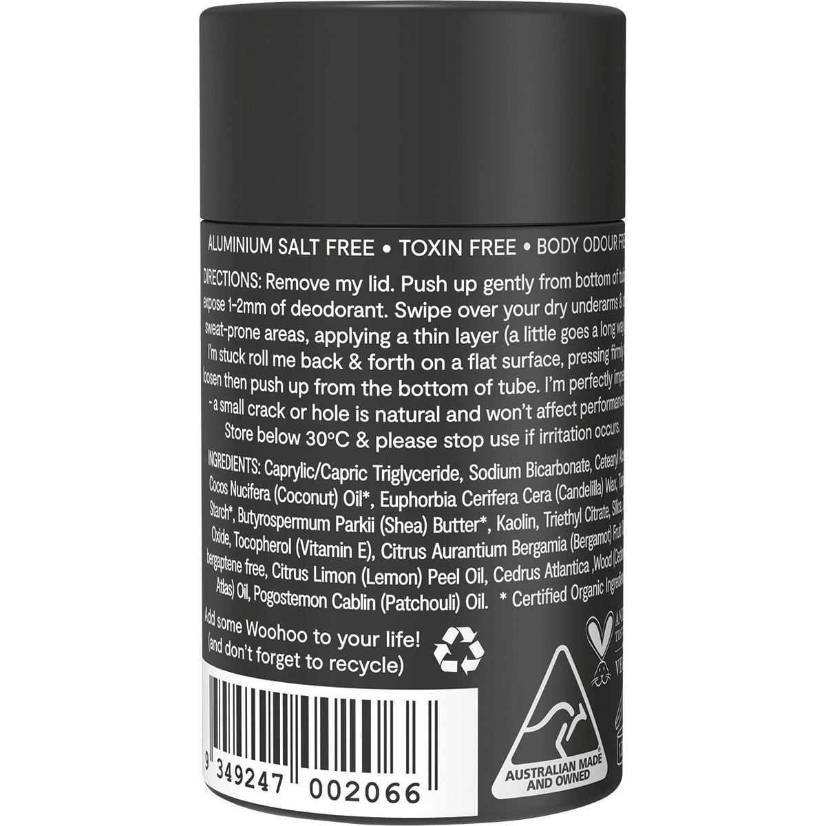 Woohoo Body Deodorant Stick Tux Extra Strength