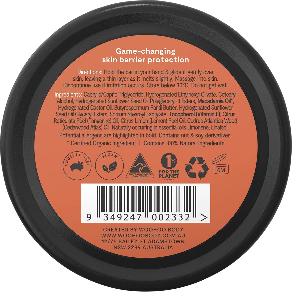 Woohoo Body Bestie Solid Body Moisturiser Tin Dry Skin & Tattoo Care