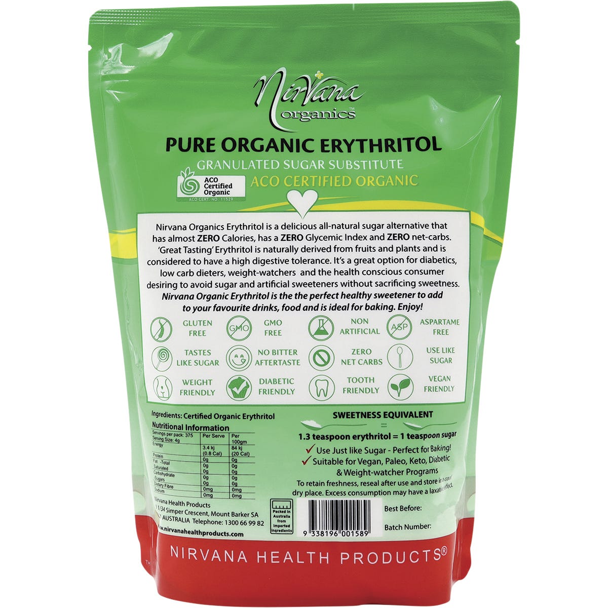 Nirvana Organics Erythritol Pure Organic