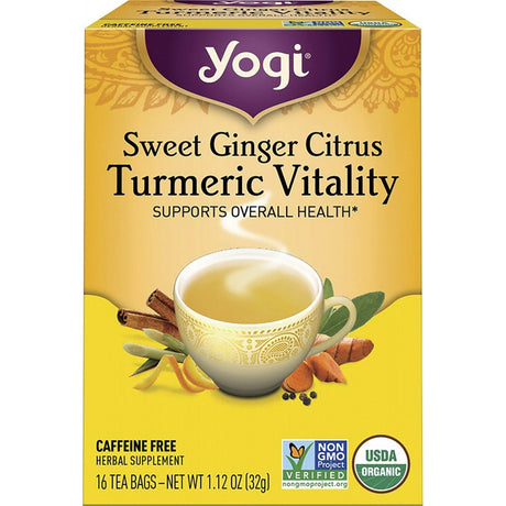 Herbal Tea Bags Sweet Ginger Citrus Turmeric Vitality