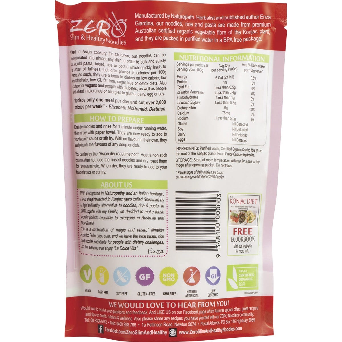 Zero Slim & Healthy Certified Organic Konjac Rice Style