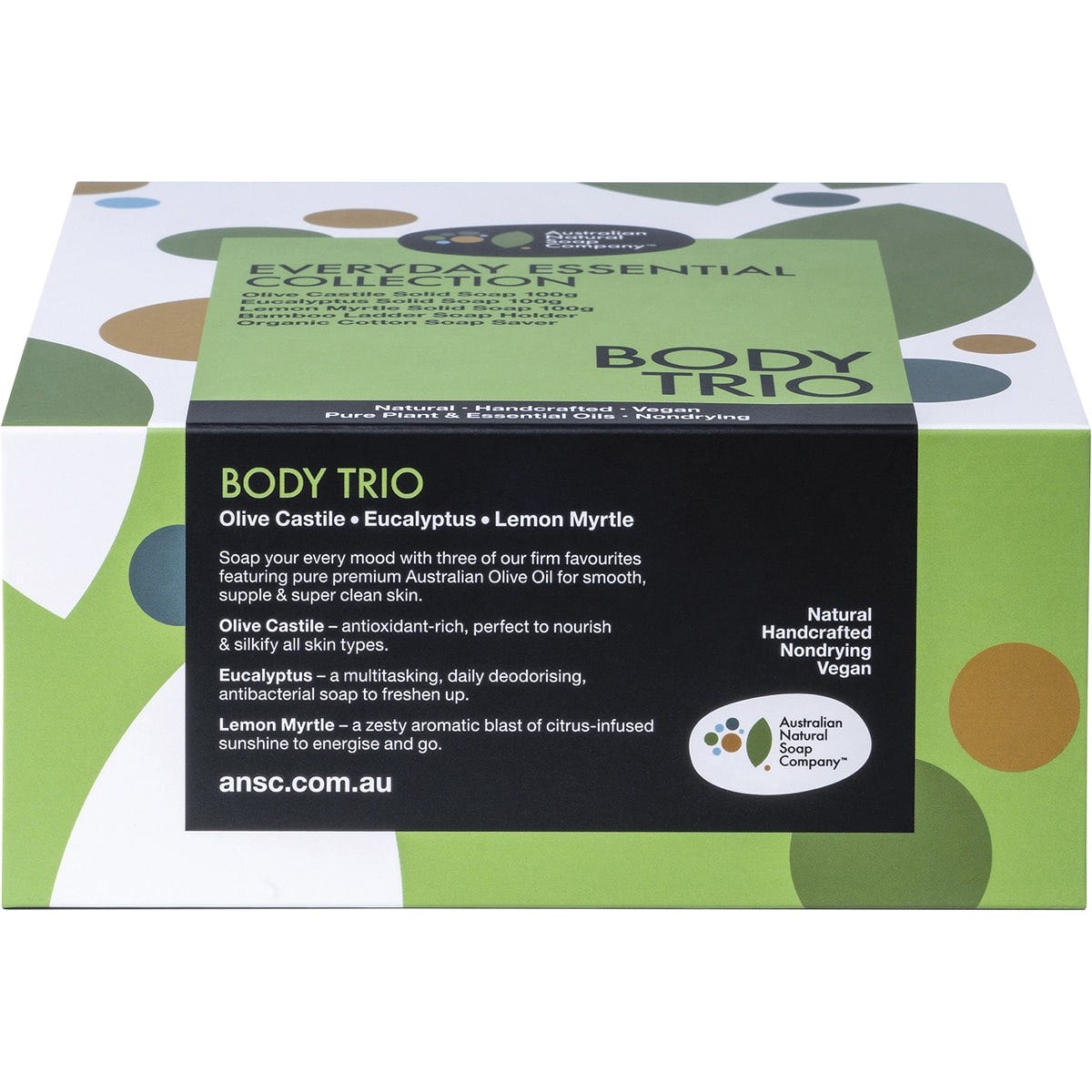 Australian Natural Soap Co Body Trio Pack Everyday Essential Collection