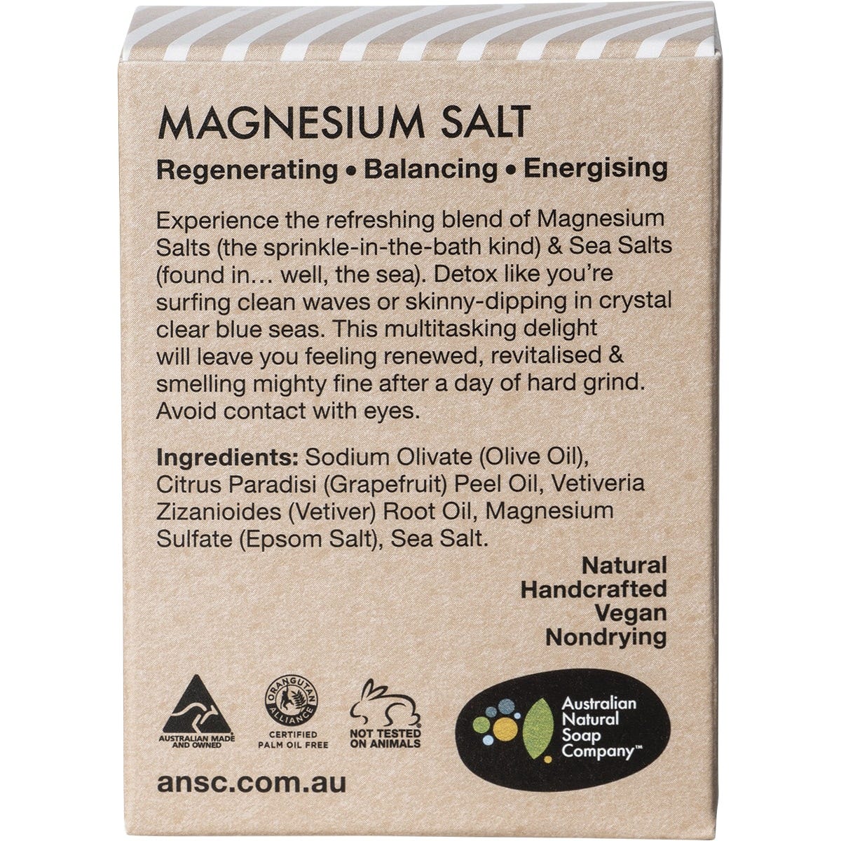 Australian Natural Soap Co Face & Body Detoxifying Cleansing Magnesium Salt