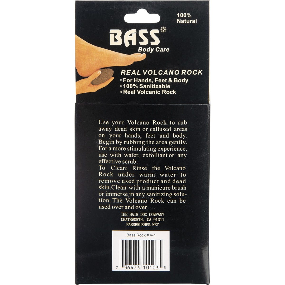 Bass Body Care Real Volcanic Rock for Hands, Feet & Body