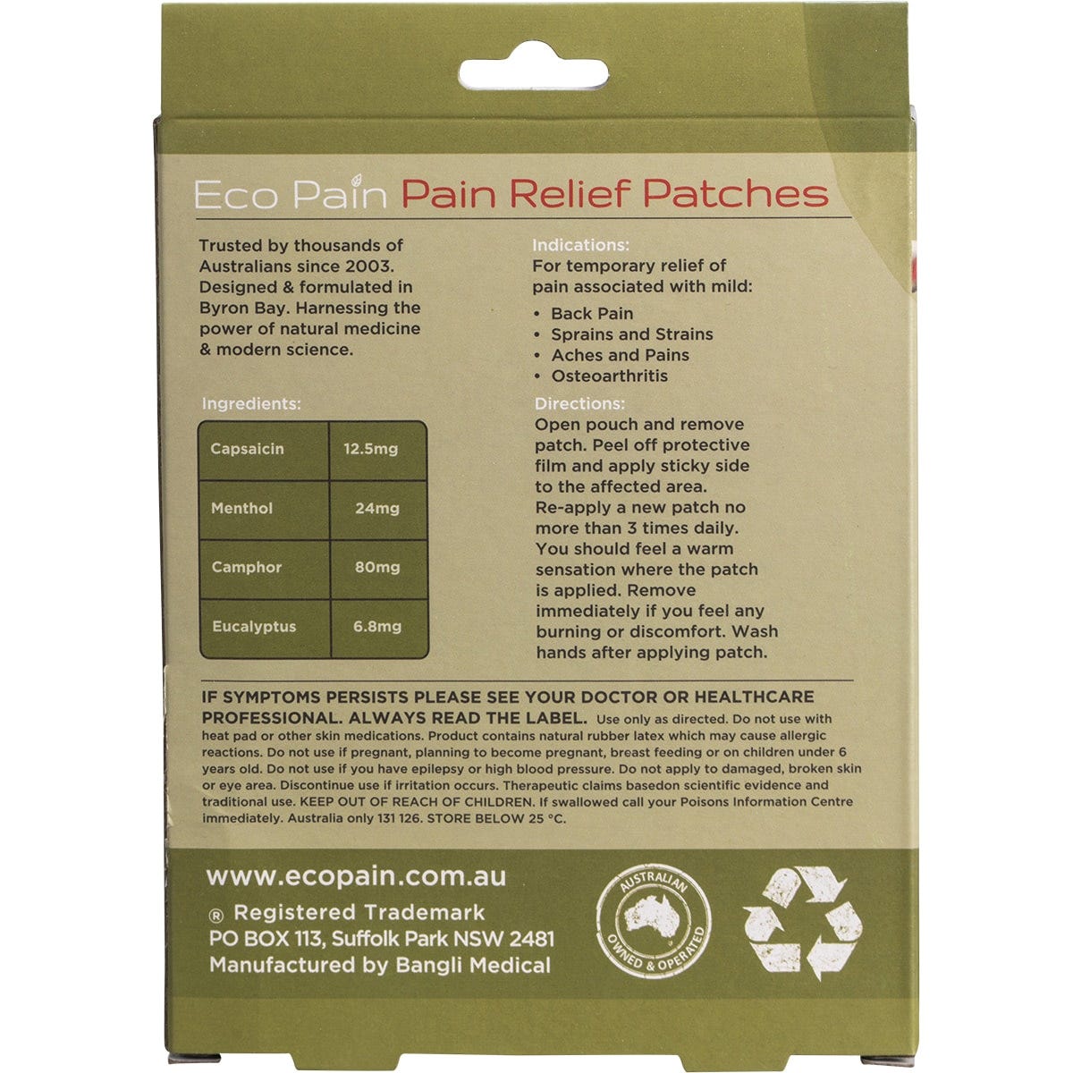 Byron Naturals Eco Pain Heat Patches