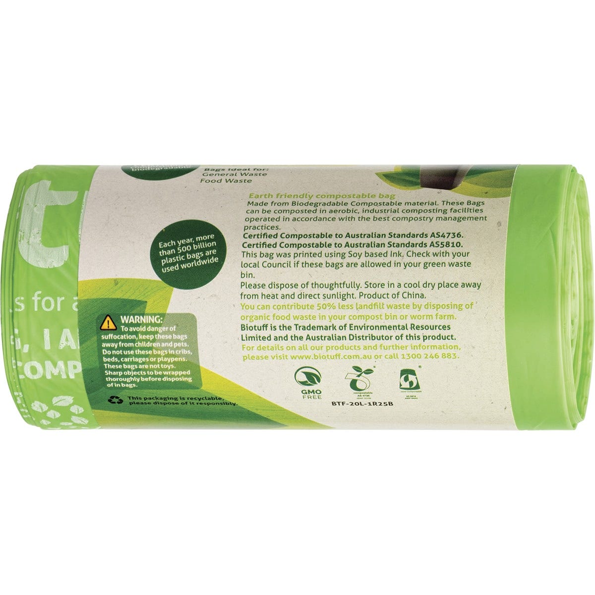 Biotuff General Use Bin Liners Medium Bags 20L