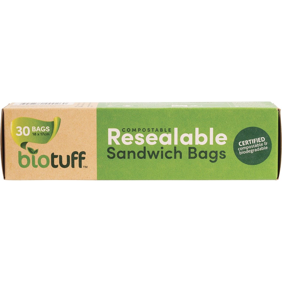 Biotuff Resealable Sandwich Bags 18x17cm