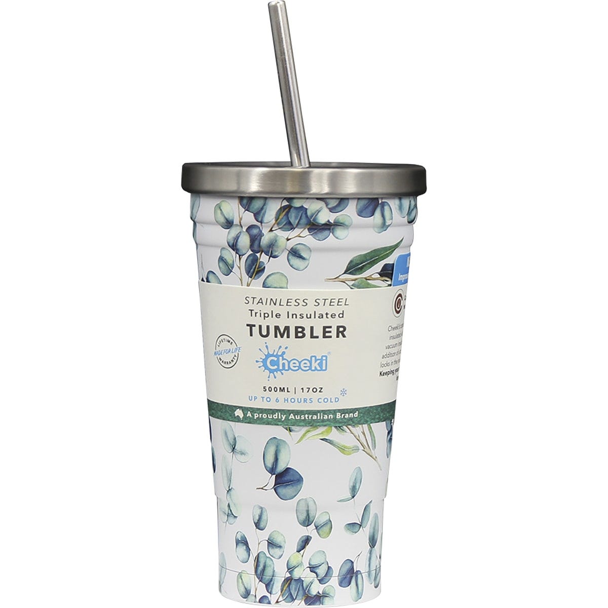 Insulated Tumbler 3D Watercolour with S/Steel Straw