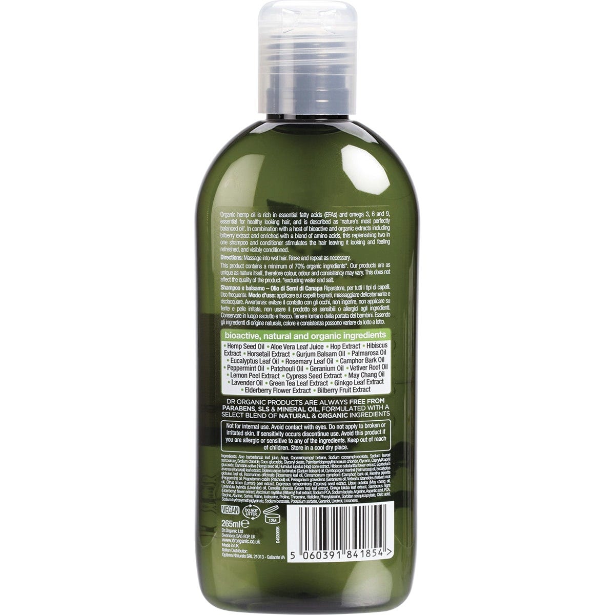 Dr Organic Shampoo Conditioner 2 in 1 Organic Hemp Oil