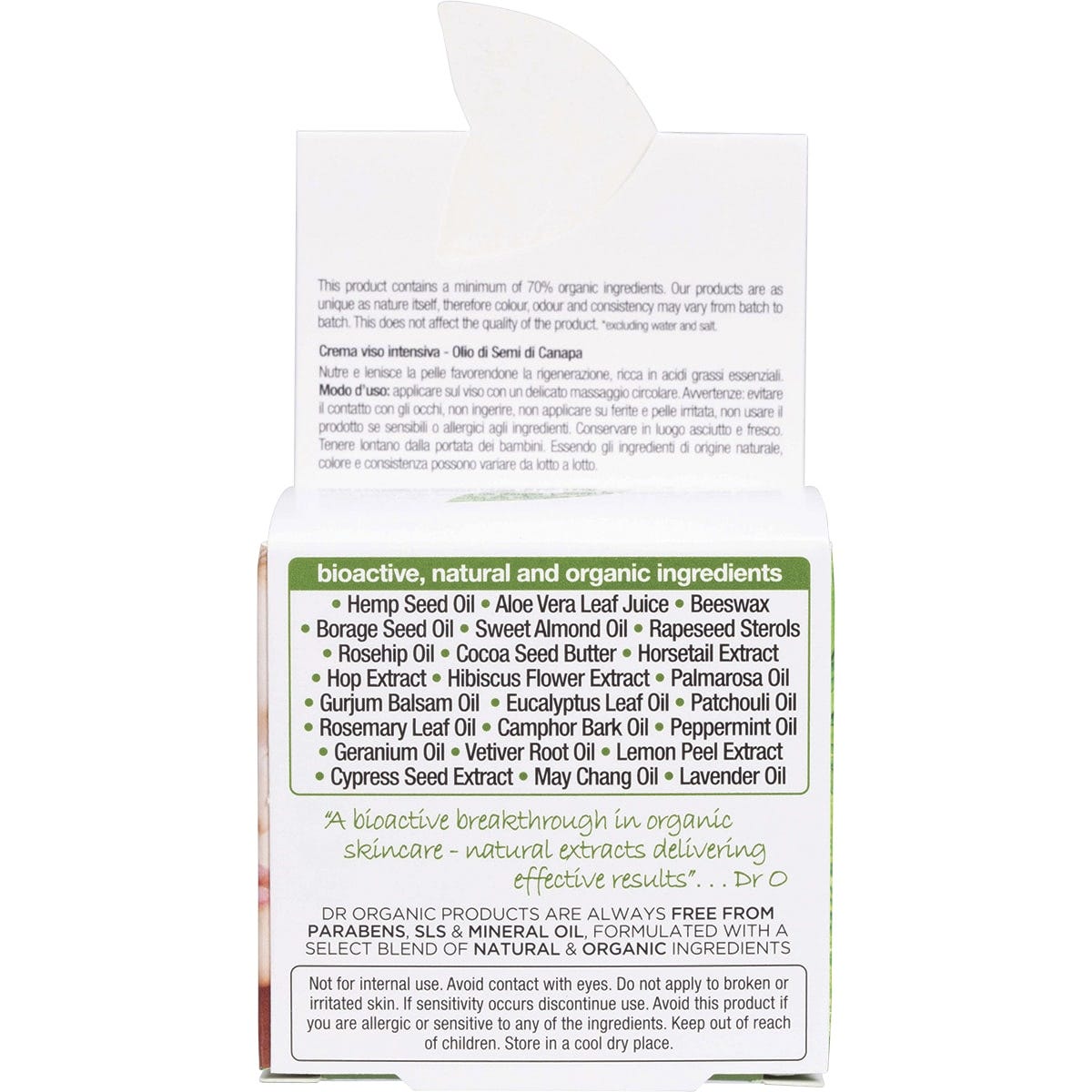 Dr Organic Rescue Cream Organic Hemp Oil