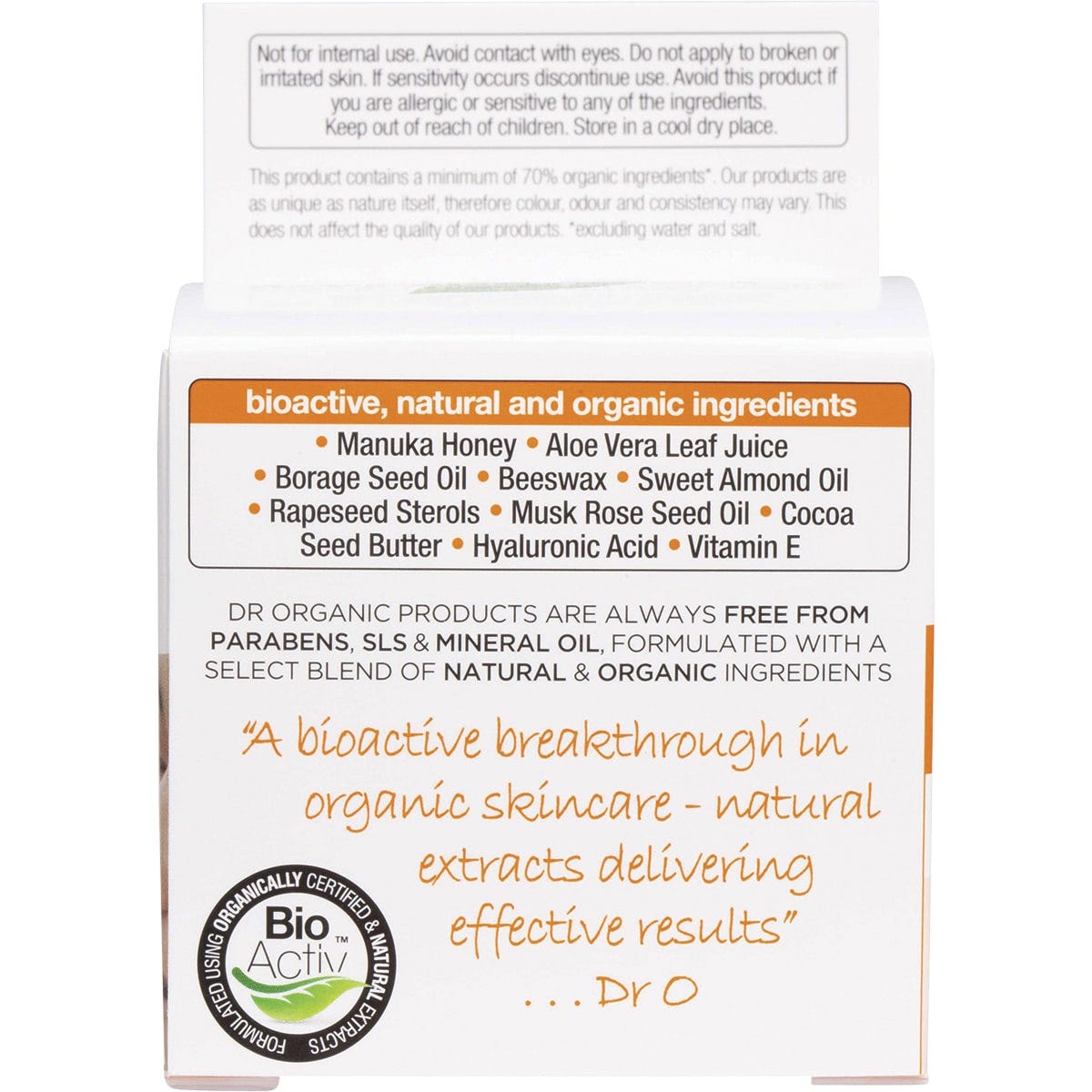 Dr Organic Rescue Cream Organic Manuka Honey