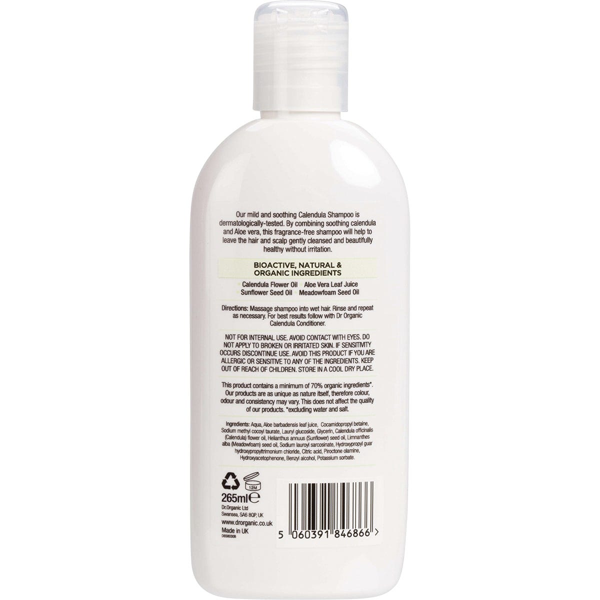 Dr Organic Fragrance Free Shampoo Organic Calendula