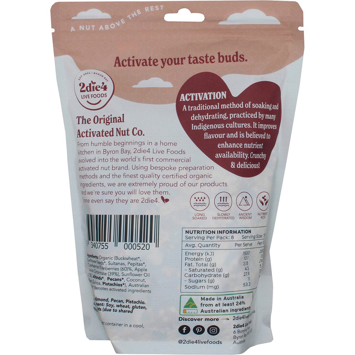 2Die4 Live Foods Organic Activated Muesli