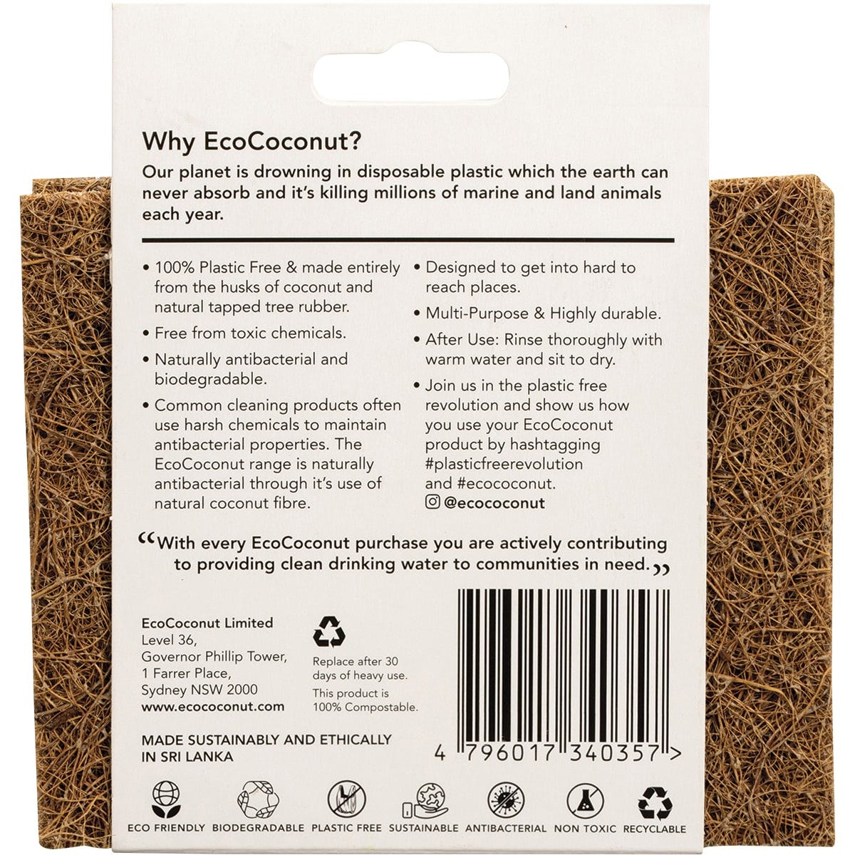 Ecococonut Scourer Scrub Pad